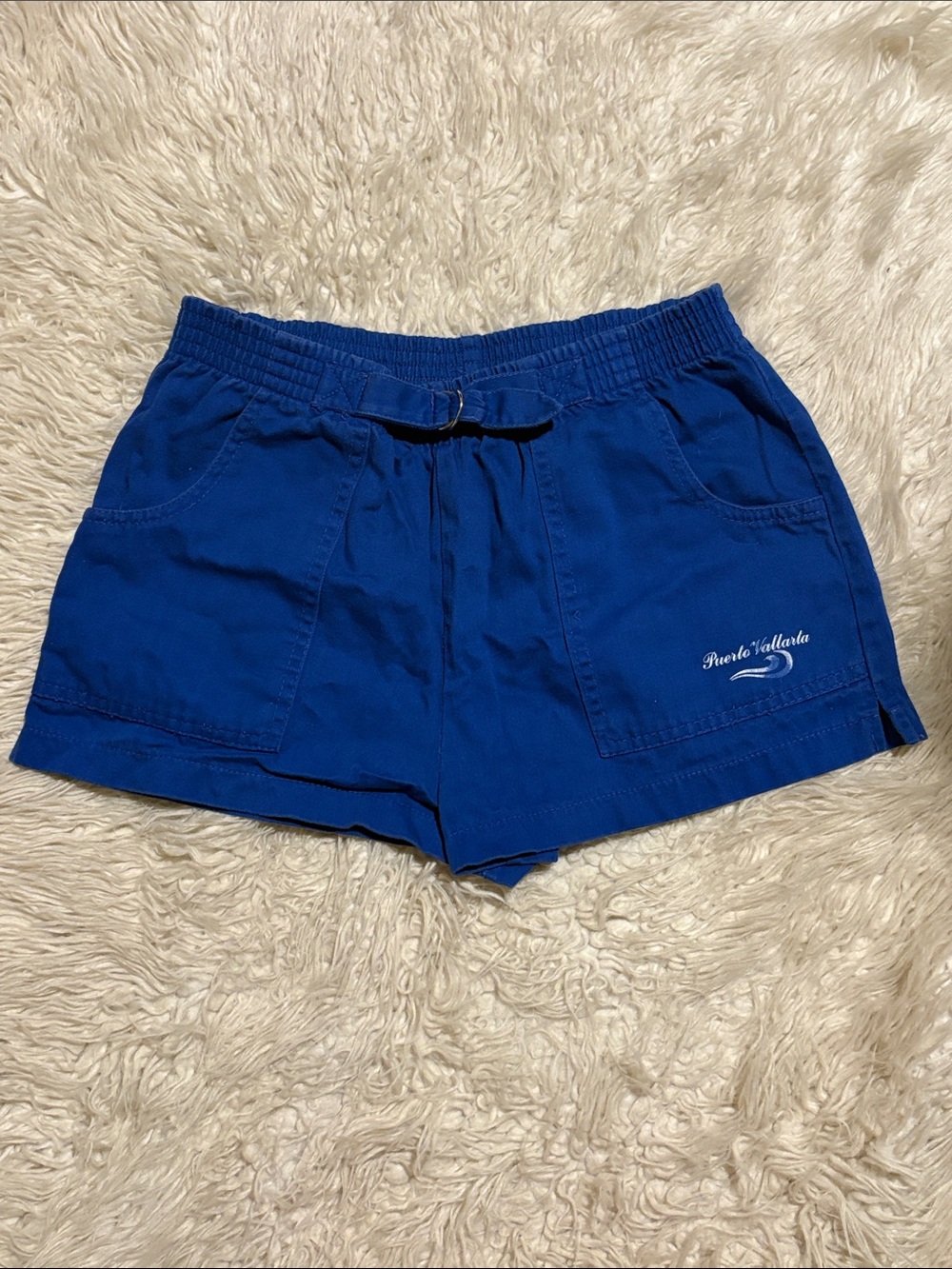 Blue Women's Casual Adjustable Shorts